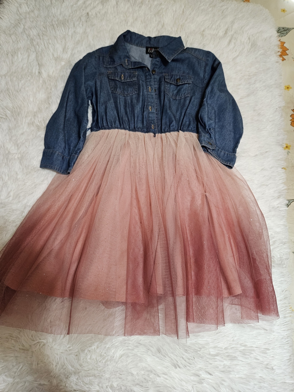 lilt Denim Button-Up Jacket in Medium Blue